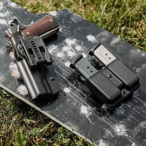 OWB Double Mag Pouch for Glock 17, 19, 22, 23 & More - USA Made - Signature Double Magazine Carrier with Tek-Lok Belt Attachment Clip by Blade-Tech Ho