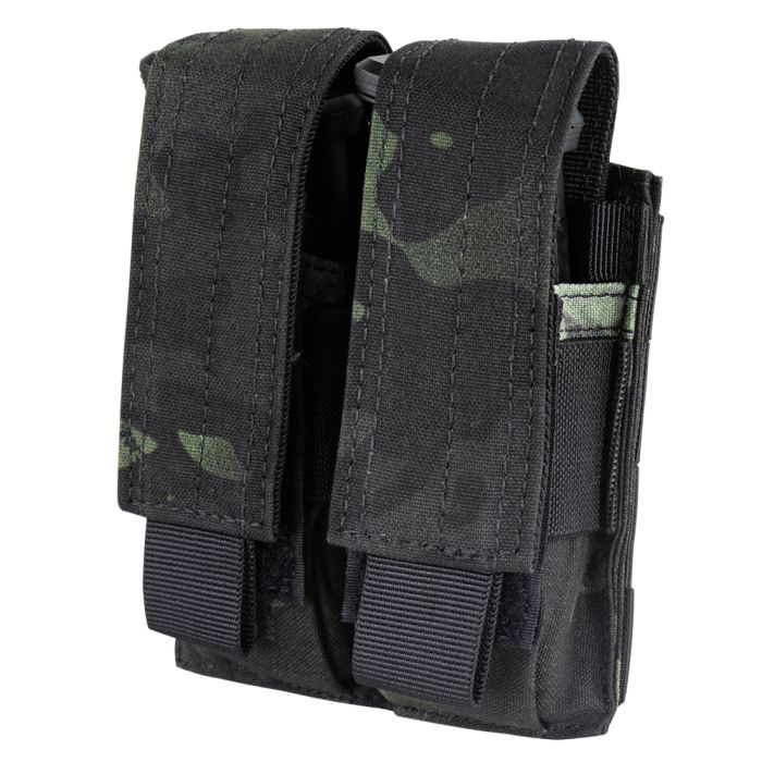 DOUBLE PISTOL MAG POUCH WITH MULTICAM BLACK